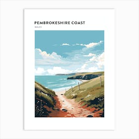Pembrokeshire Coast Path Wales 1 Hiking Trail Landscape Poster Art Print
