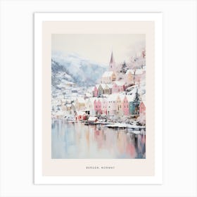 Dreamy Winter Painting Poster Bergen Norway 1 Art Print