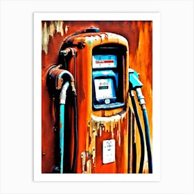 Rusty Petrol Pump 2 Art Print