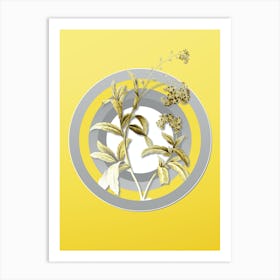 Botanical Water Forget Me Not in Gray and Yellow Gradient n.324 Art Print