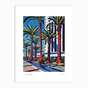 Las Vegas Stripe Nevada Matisse Style 4 Watercolour Travel Poster Art Print