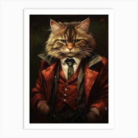 Gangster Cat Siberian Art Print