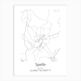 Spelle,Germany Minimalist Map Art Print