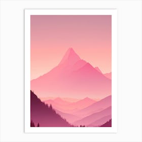 Misty Mountains Vertical Background In Pink Tone 78 Art Print
