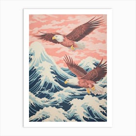 Vintage Japanese Inspired Bird Print Bald Eagle 3 Art Print