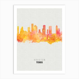 Houston Texas City watercolor Art Print