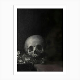 Skull And Flowers 2 Art Print