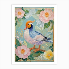 Duck Amongst The Flowers Art Print