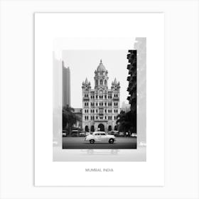 Poster Of Mumbai, India, Black And White Old Photo 4 Art Print