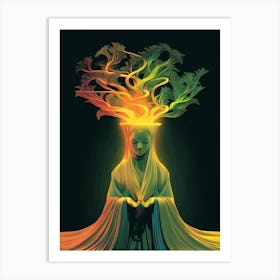 Tree woman, spiritual, "Peaceful Solitude" Art Print
