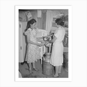 Mrs, Browning And Her Daughter Fill Ice Trays For Electrical Refrigeration, They Are Fsa (Farm Security Administration) Art Print