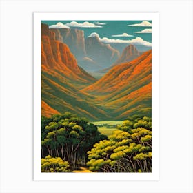 Kruger National Park South Africa Vintage Poster Art Print