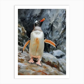 Adlie Penguin Ross Island Oil Painting 2 Art Print