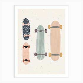 Skateboards, Nursery Wall Art for Kids Art Print