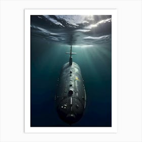 Submarine In The Ocean -Reimagined 14 Art Print