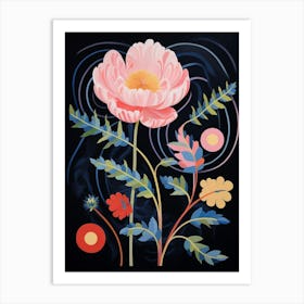 Peony 3 Hilma Af Klint Inspired Flower Illustration Art Print