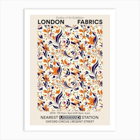 Poster Radiant Petals London Fabrics Floral Pattern 1 Art Print