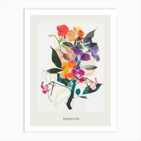 Impatiens 2 Collage Flower Bouquet Poster Art Print