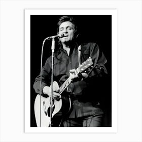 Country Singer Songwriter Johnny Cash Performs Onstage In 1973 Art Print