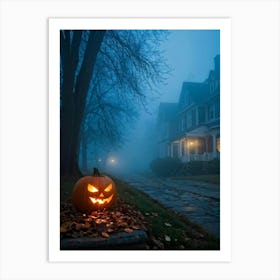 Haunting Halloween Greetings On A Misty Night (33) Art Print