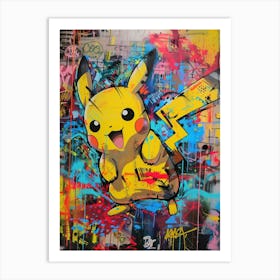 Popart Pikachu Art Print