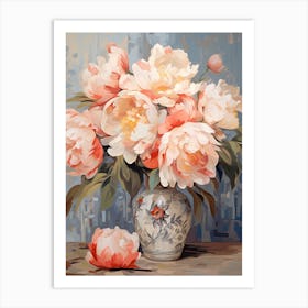 Peony Flower Still Life Painting 3 Dreamy Art Print