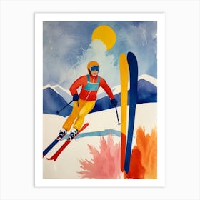 Skier On Skis 1 Art Print