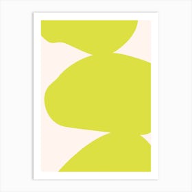Abstract Bauhaus Shapes 2 Lime Art Print