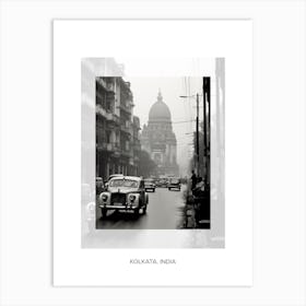 Poster Of Kolkata, India, Black And White Old Photo 3 Art Print