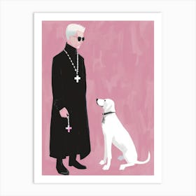 Pope And Dog Art Print