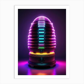 Beehive with neon lights 2 Art Print