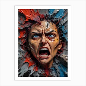 Woman'S Face~ Escape Clause ~ Reimagined Art Print