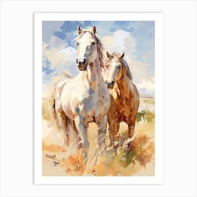 Horses Painting In Outback, Australia 4 Art Print