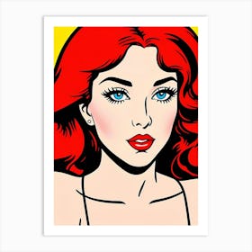 Vintage Vibrance: Halftone Mastery of Feminine Grace Pop Art Art Print