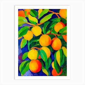Loquat Fruit Vibrant Matisse Inspired Painting Fruit Art Print