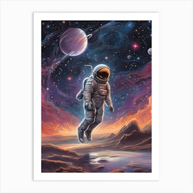 Astronaut In Space Art Print