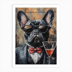 Whimsical Frenchies At The Bar 10 Art Print