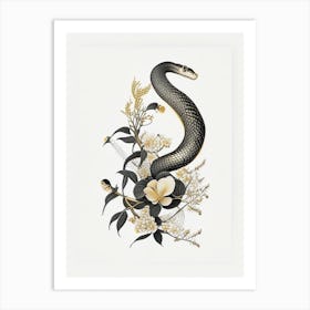 Ringneck Snake Gold And Black Art Print