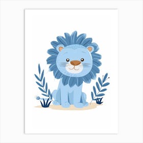 Blue Lion Art Print