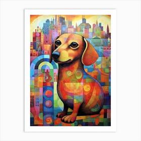 Dachshund City Art Print