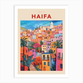 Haifa Israel 3 Fauvist Travel Poster Art Print