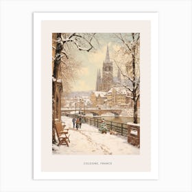 Vintage Winter Poster Cologne France 1 Art Print