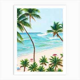 Fort Lauderdale Beach, Florida Contemporary Illustration 1  Art Print