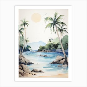 Watercolour Of The Baths   Virgin Gorda British Virgin Islands 3 Art Print