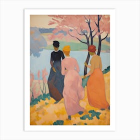 Three Women Walking Art Print