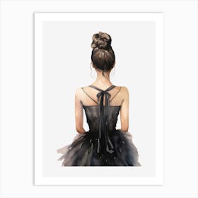 Ballet Dancer In Black Dress Art Print