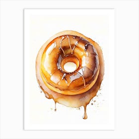 Bourbon Glazed Donut Cute Neon 6 Art Print