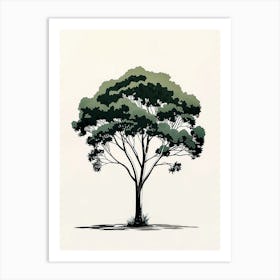 Eucalyptus Tree Pixel Illustration 2 Art Print