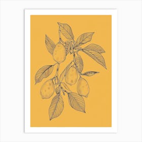 Lemon Tree Minimalistic Drawing 1 Art Print