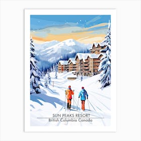Sun Peaks Resort   British Columbia Canada, Ski Resort Poster Illustration 2 Art Print